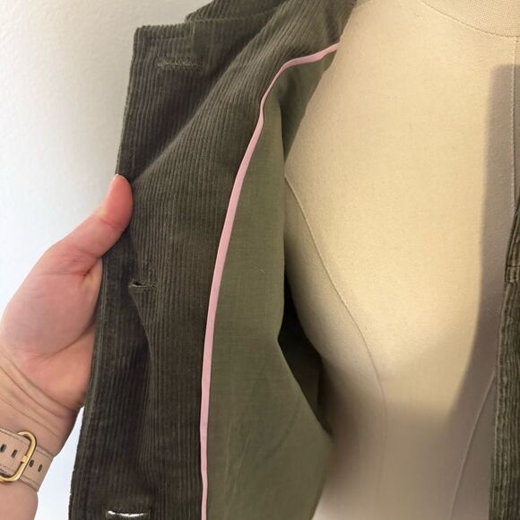 [Boden] Dark Green Cropped Corduroy Utility Jacket - Size 8 - Picture 4 of 6